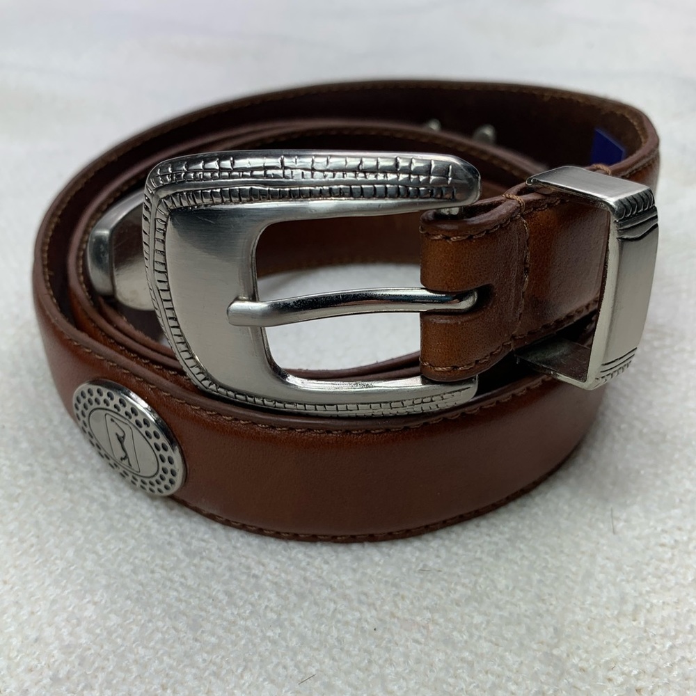 PGA Tour Golf leather Belt -Brown